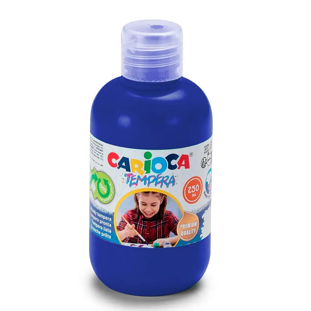 Cyanblaue Temperafarbe 250ml - Carioca