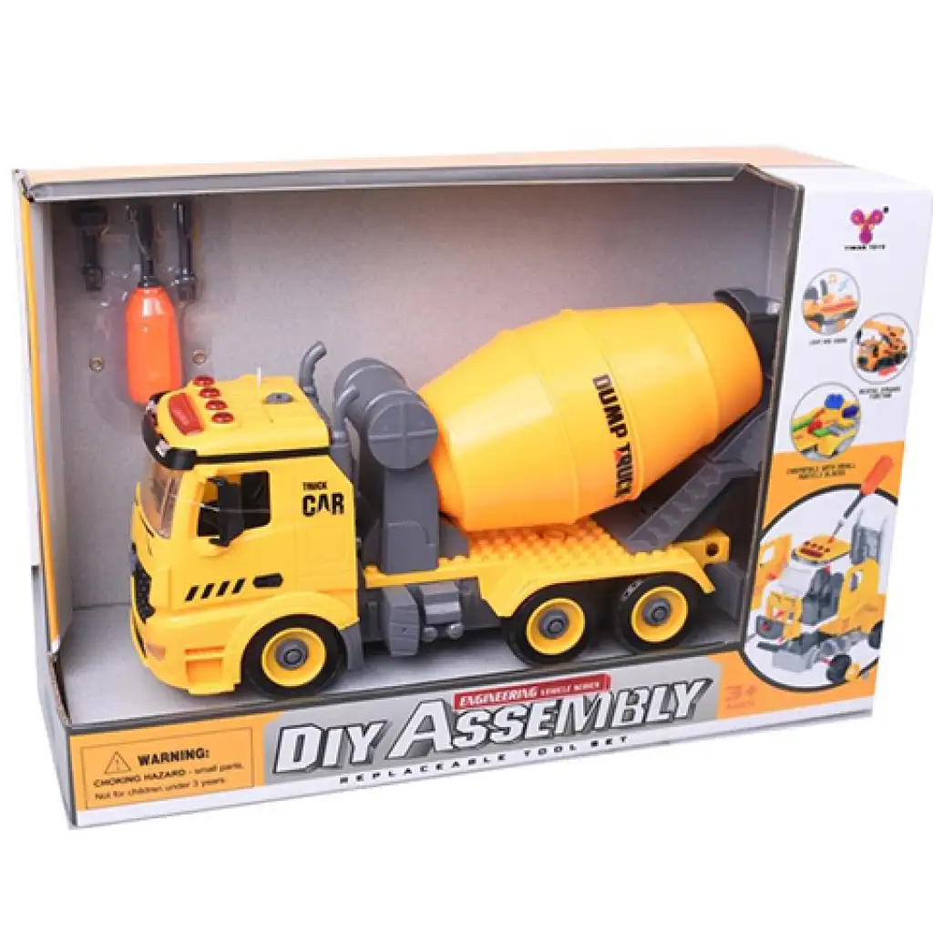 DIY Selbstmontage-Mixerwagen mit Licht- und Soundeffekten im Maßstab 1:12