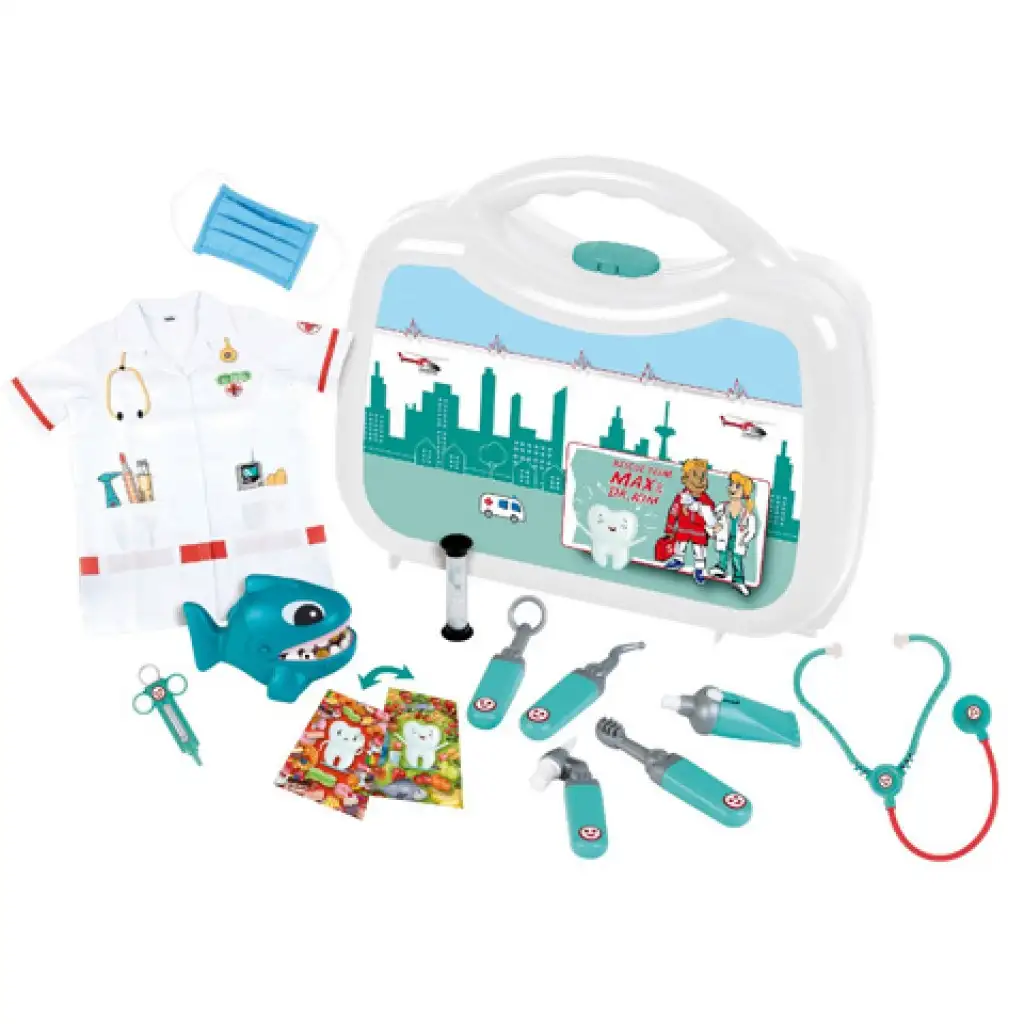 Deluxe Zahnarztkoffer-Set mit Haifisch-Motiv