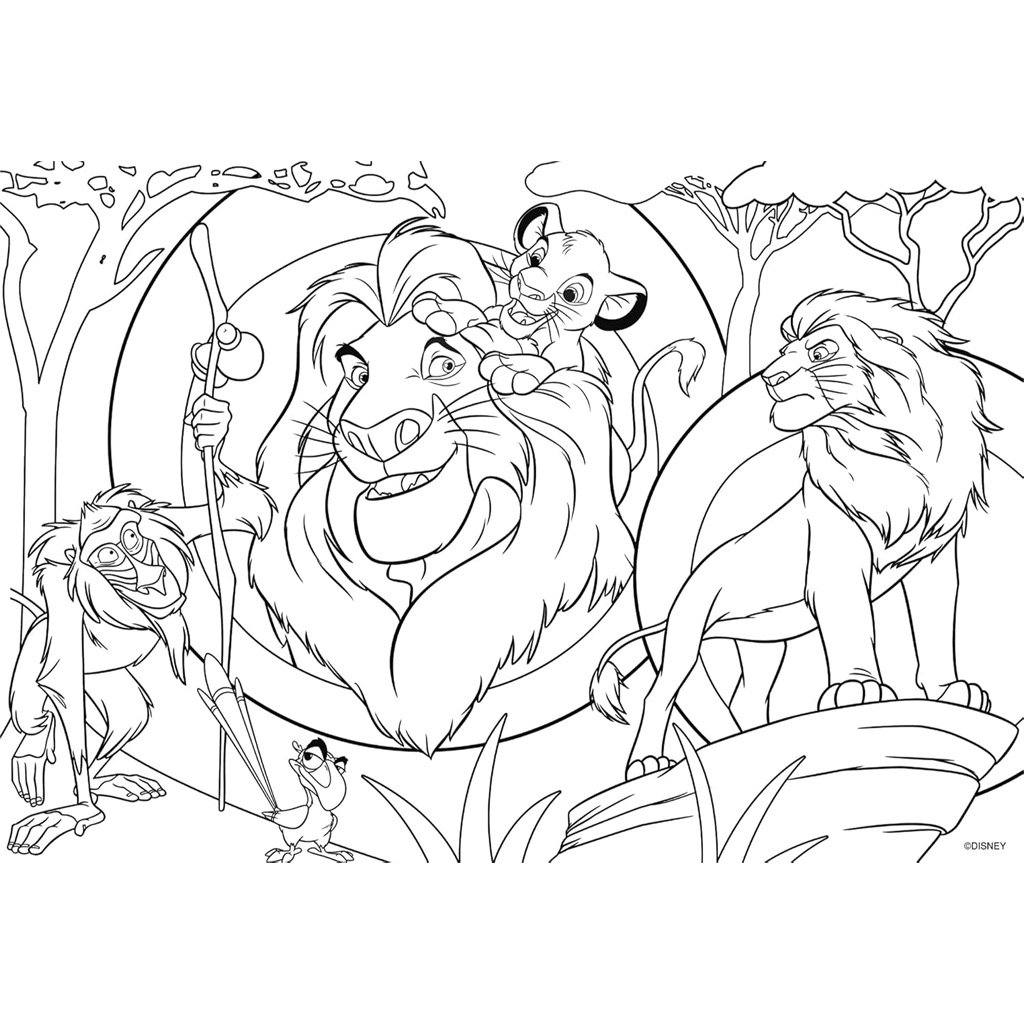 Der König der Löwen 2-in-1 24-teiliges Puzzle und Malbuch 50x35cm – Lisciani kép 3