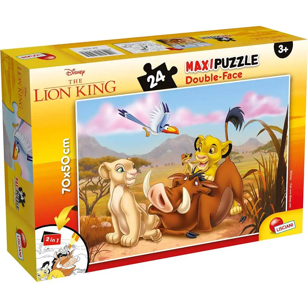 Der König der Löwen 2-in-1 Maxi Puzzle mit 24 Teilen und Malbuch 70x50cm - Lisciani