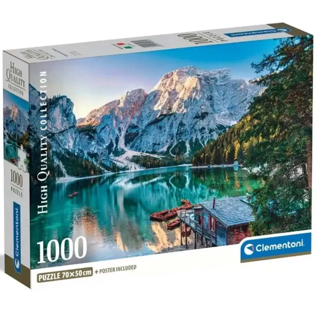 Der Smaragdsee von Braies mit 1000-teiligen HQC-Puzzle-Poster - Clementoni