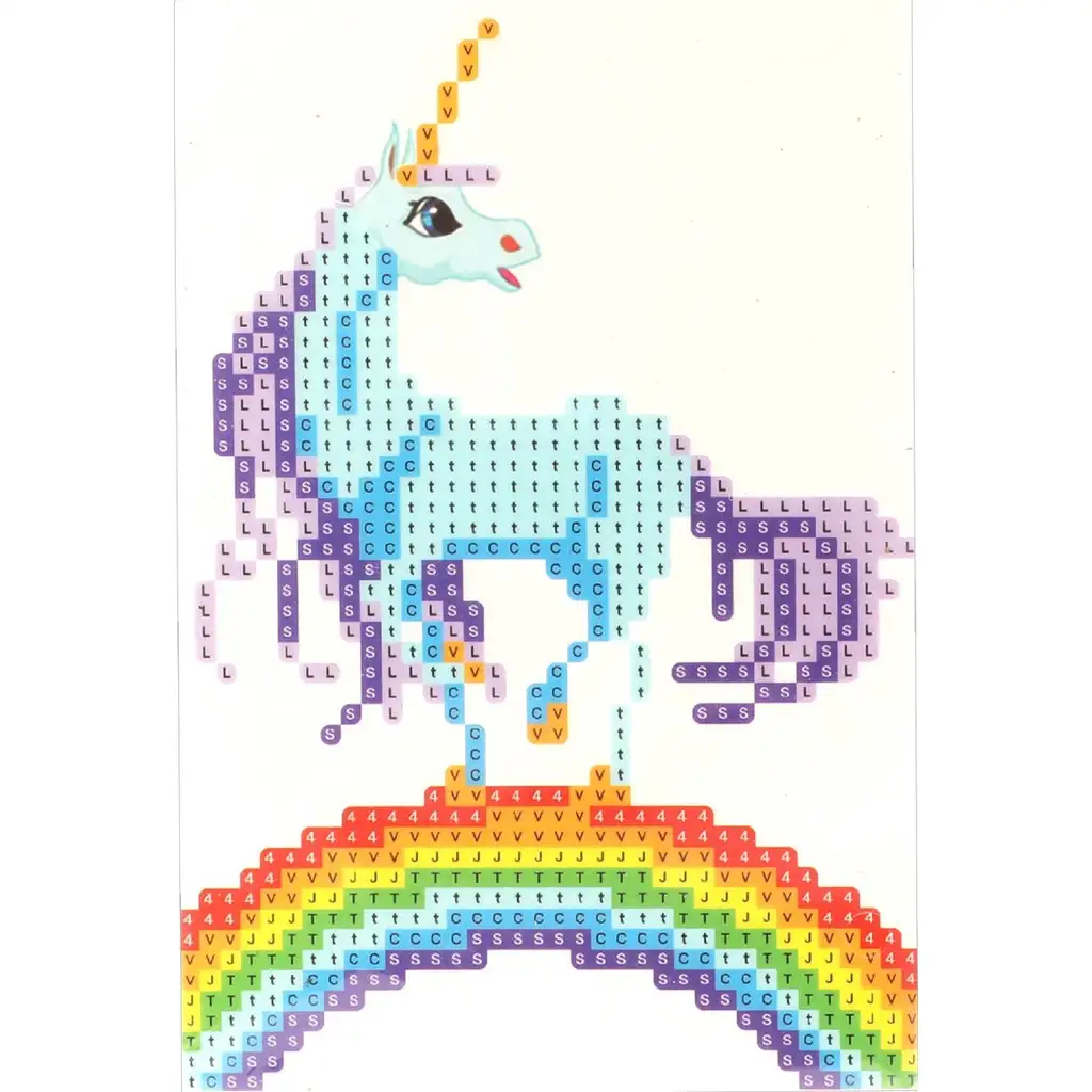 Diamantmalerei-Set: Einhorn auf Regenbogen 10x15cm