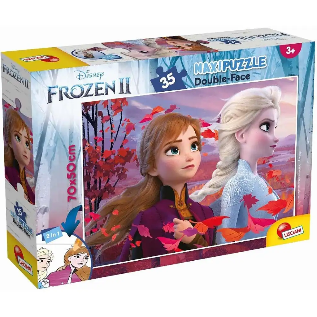 Die Eiskönigin 2 2-in-1 Maxi Puzzle mit 35 Teilen und Ausmalbild 70x50 cm – Lisciani