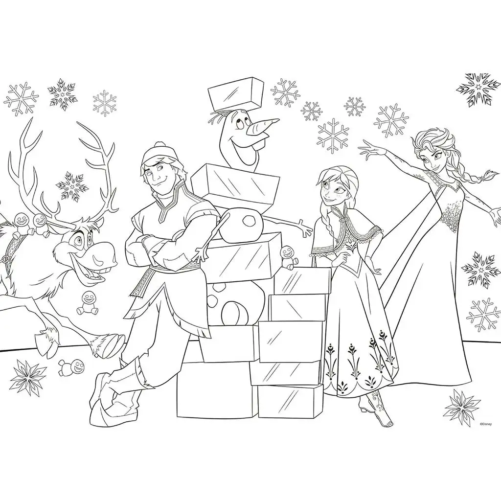 Die Eiskönigin 2-in-1 Maxi-Puzzle mit 35 Teilen und Malvorlage, 70x50 cm – Lisciani kép 2