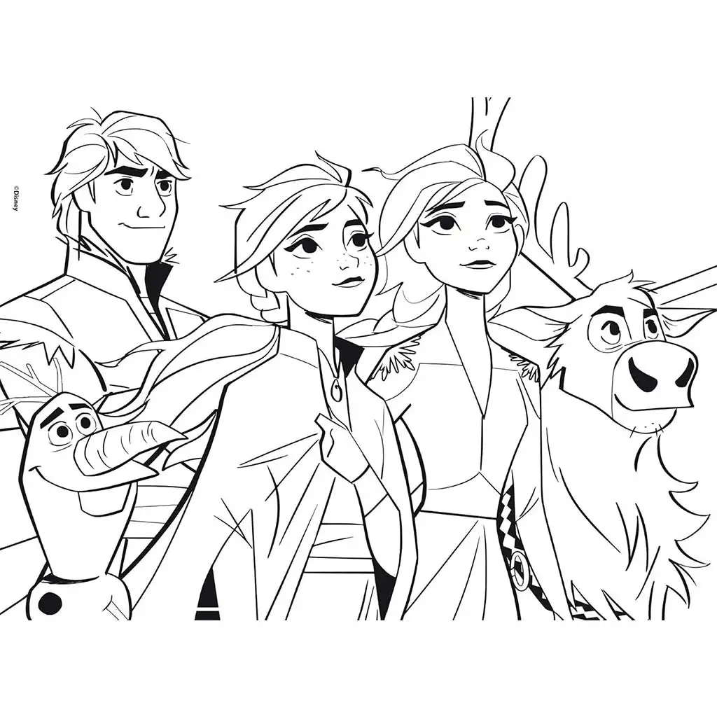 Die Eiskönigin Hauptfiguren 2-in-1 Maxi-Puzzle mit 24 Teilen und Malbuch 70x50 cm – Lisciani kép 2