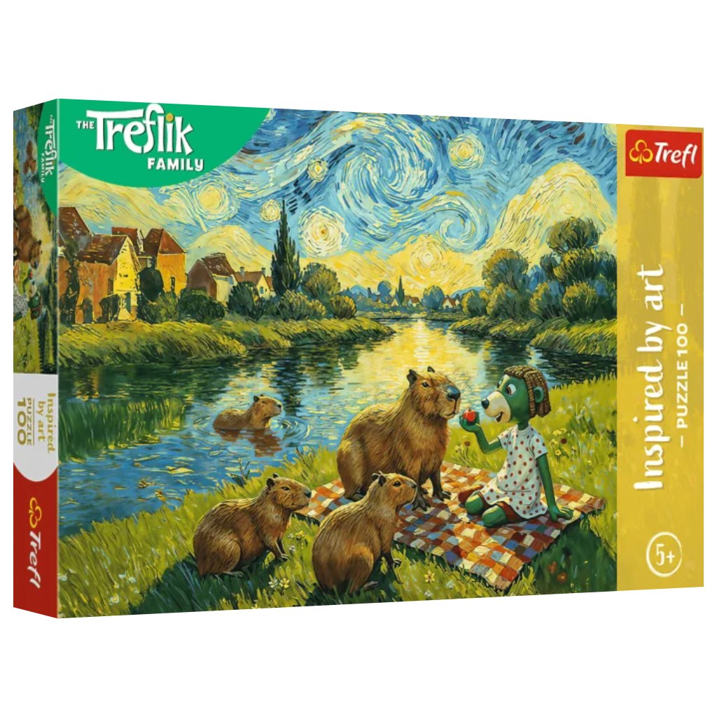 Die Treflik-Familie: Capybara-Fütterung, 100-teiliges Puzzle – Trefl