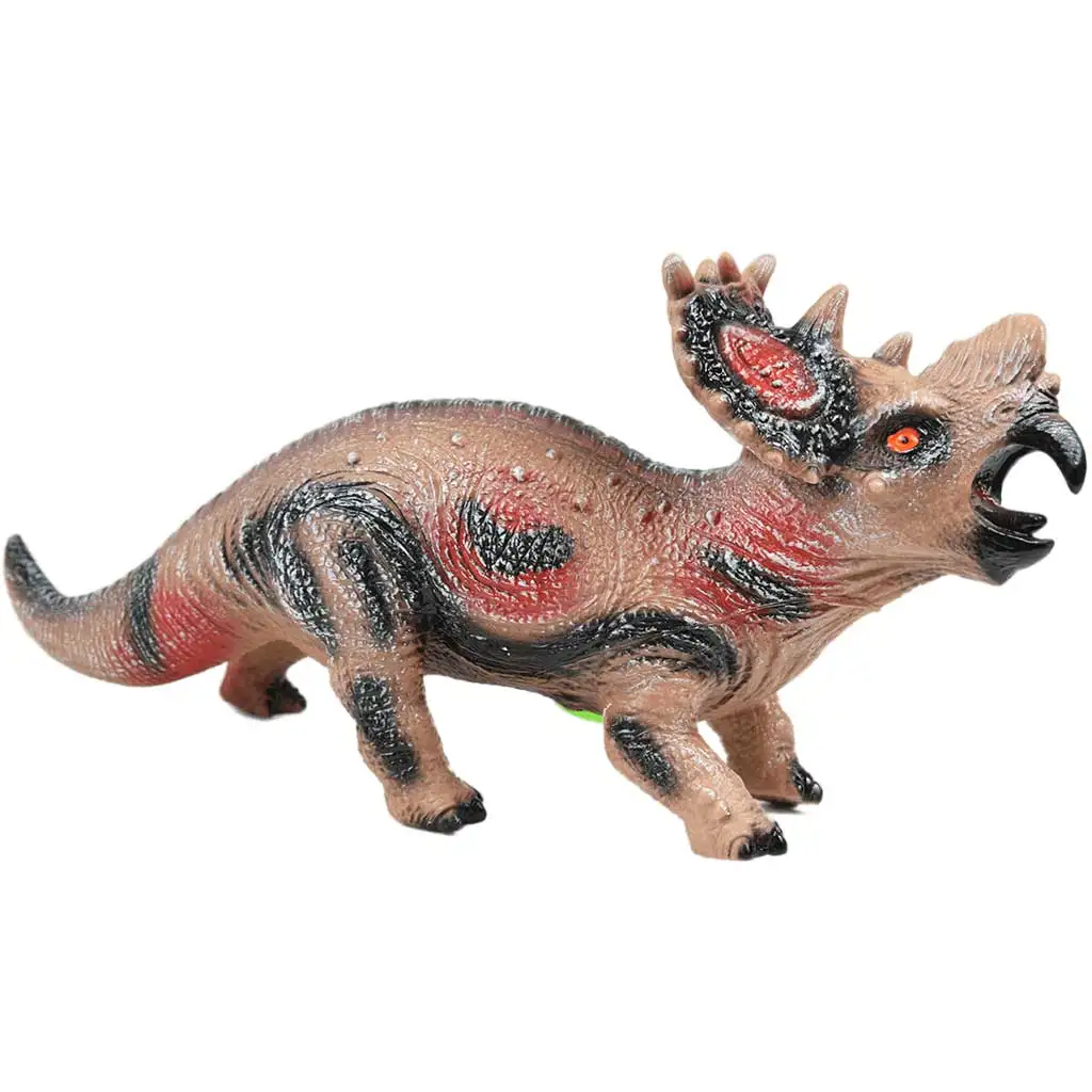 Dino World: Styracosaurus Dinosaurierfigur aus Vinyl mit Geräuschfunktion und Baumwollfüllung, 35 cm kép 2