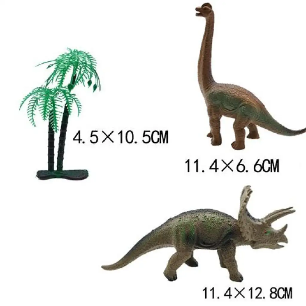 Dino World: Triceratops oder Brachiosaurus Figur mit Holz kép 2