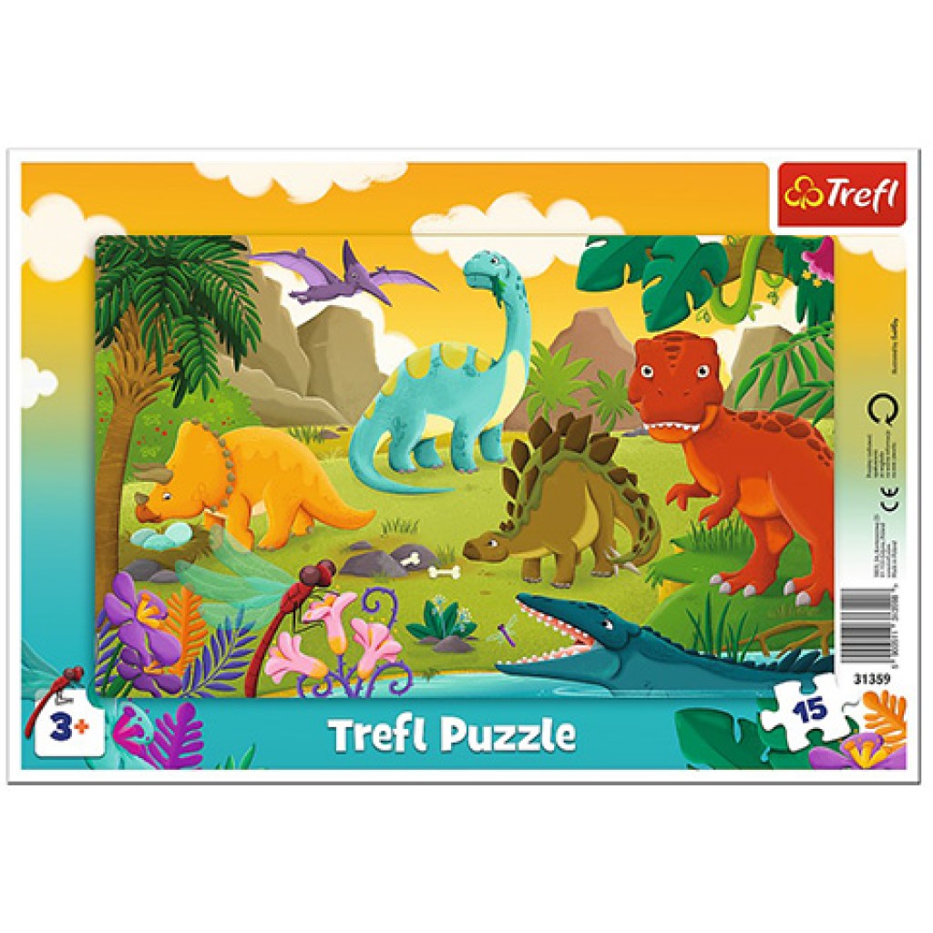 Dinosaurier 15-teiliges Rahmenpuzzle - Trefl