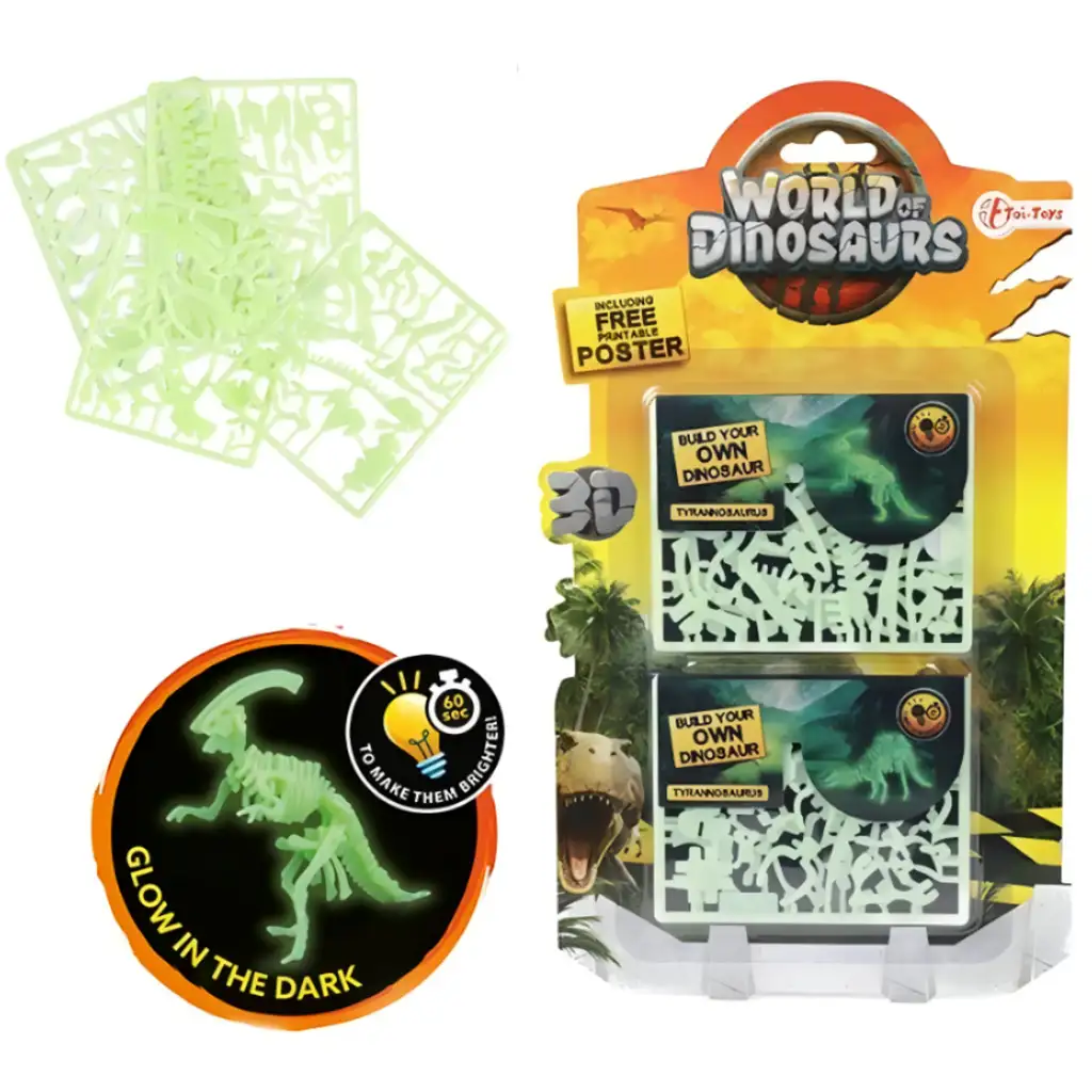 Dinosaurier fluoreszierendes 3D-Puzzle in verschiedenen Varianten 1 Stück