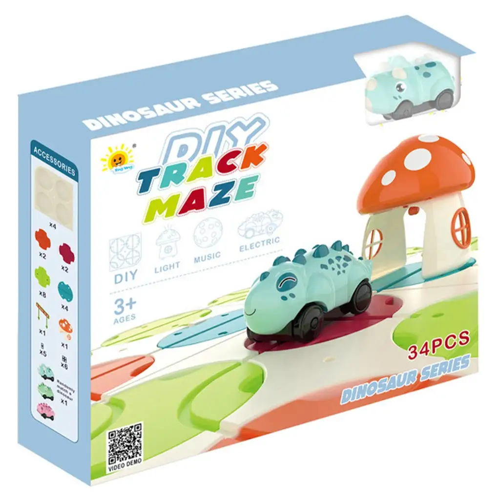 Dinosaurs Abenteuerbahn 34-teiliges Gesellschaftsspiel