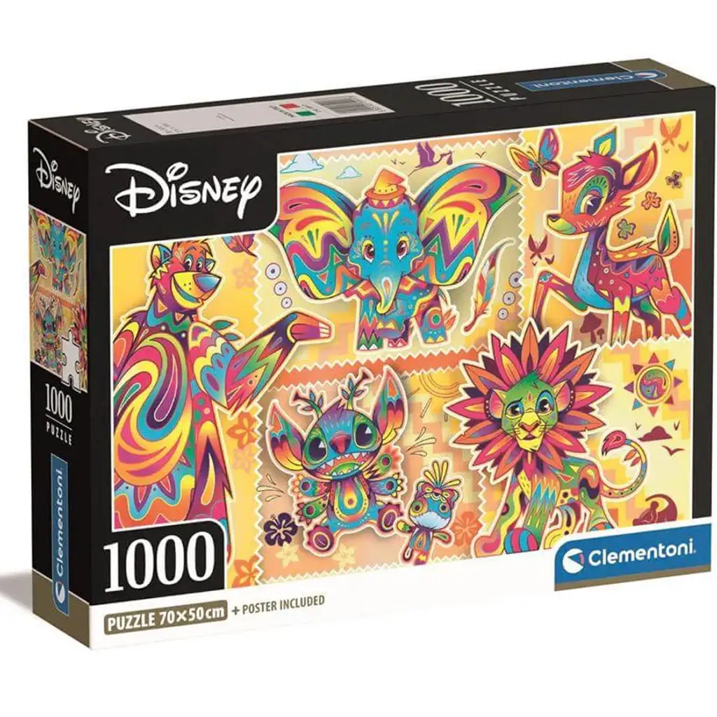 Disney+ - Klassische Charaktere 1000-teilige Puzzle mit Poster - Clementoni
