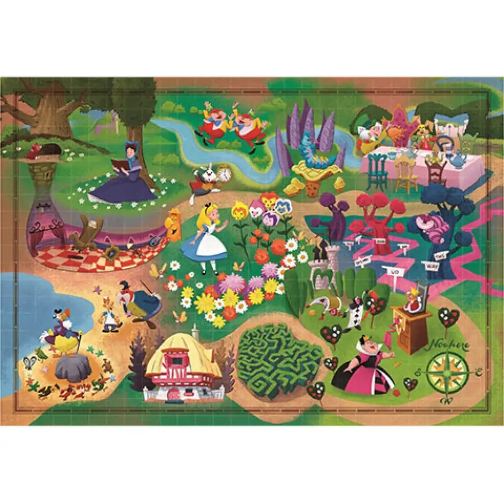 Disney: Alice im Wunderland Landkarte Puzzle 1000 Teile - Clementoni kép 2