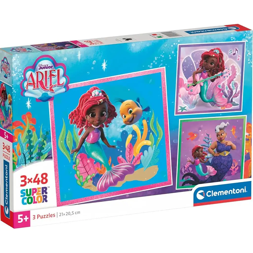 Disney Arielle 3x48 Teile Supercolor Puzzle - Clementoni