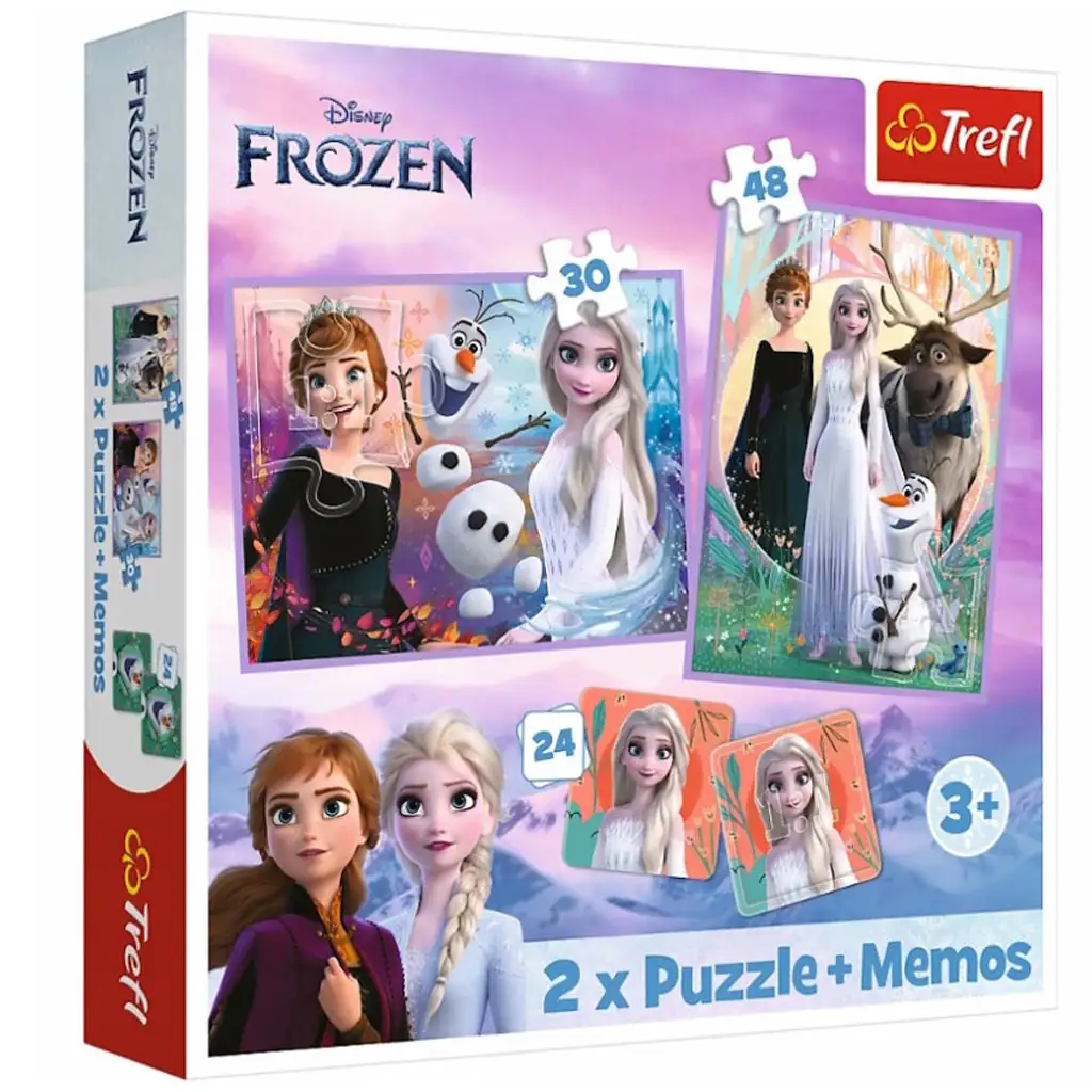 Disney: Die Eiskönigin 2 - Prinzessinnen in ihrem Land Puzzle und Memokarten 2-in-1-Set - Trefl