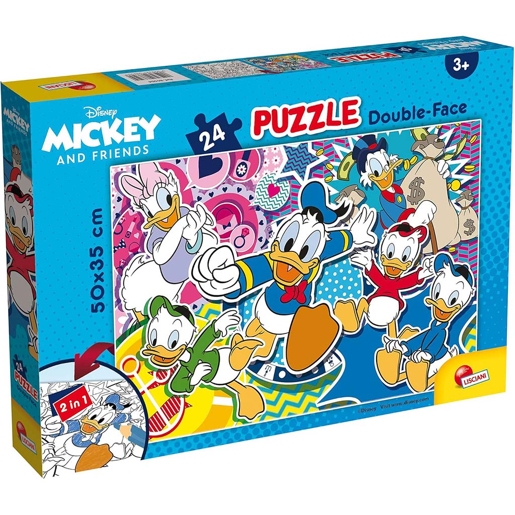 Disney Donald Duck 2-in-1 24-teiliges Puzzle und Malset 50x35cm - Lisciani