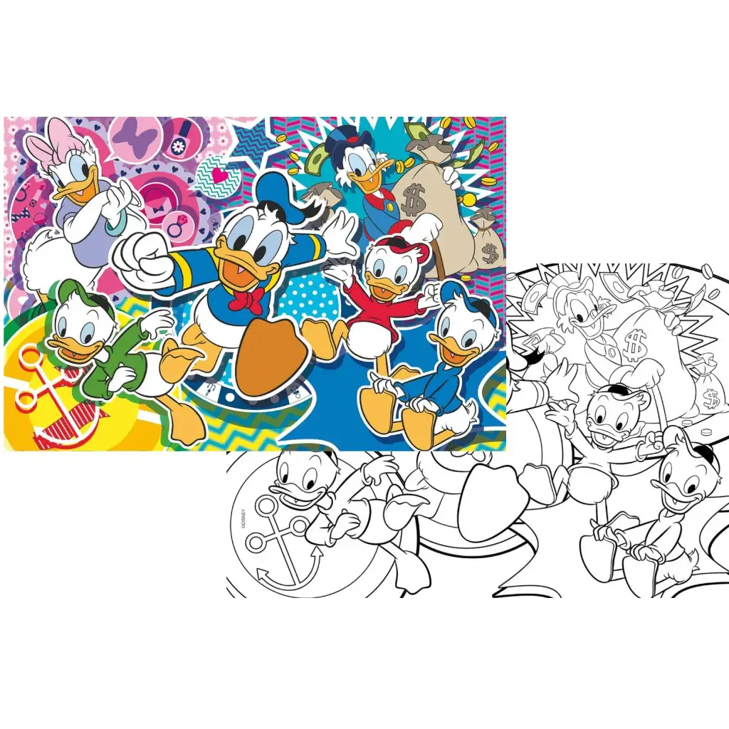 Disney DuckTales 2-in-1 Puzzle mit 108 Teilen und Malbuch 70x50 cm – Lisciani kép 2