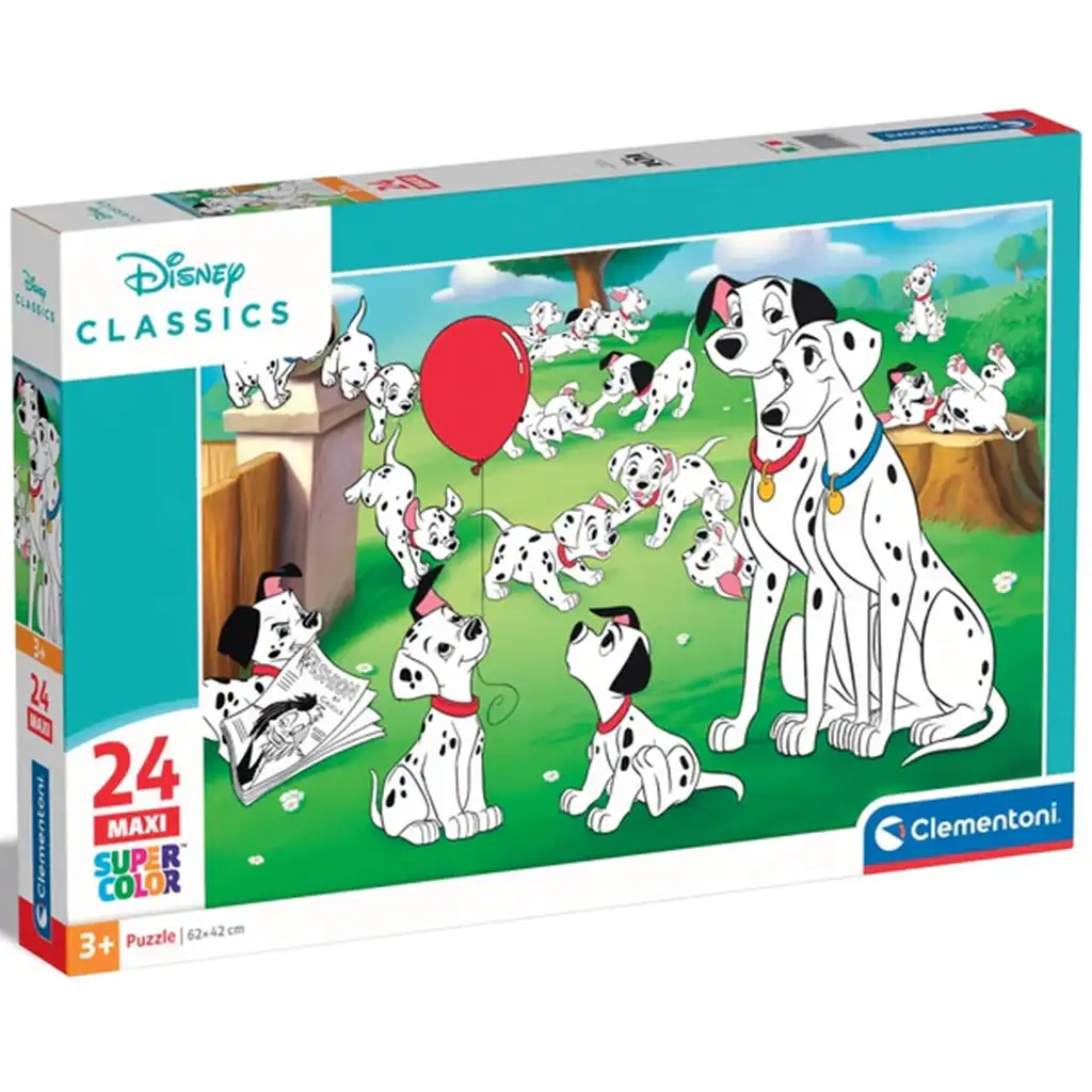 Disney-Klassiker: 101 Dalmatiner 24-teiliges Maxi Supercolor Puzzle - Clementoni