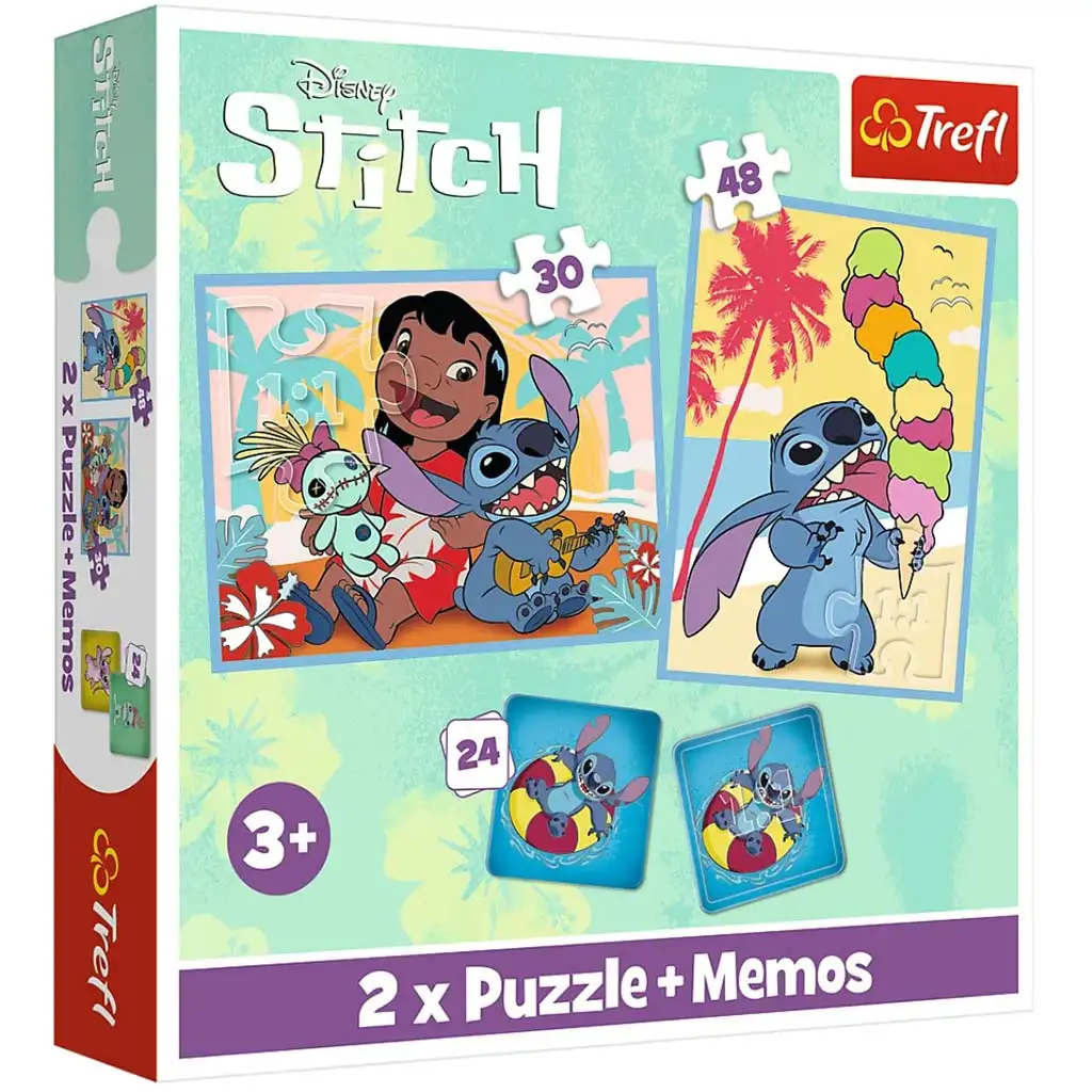 Disney+Lilo&Stitch Puzzle und Memokarten 2-in-1 Set - Trefl