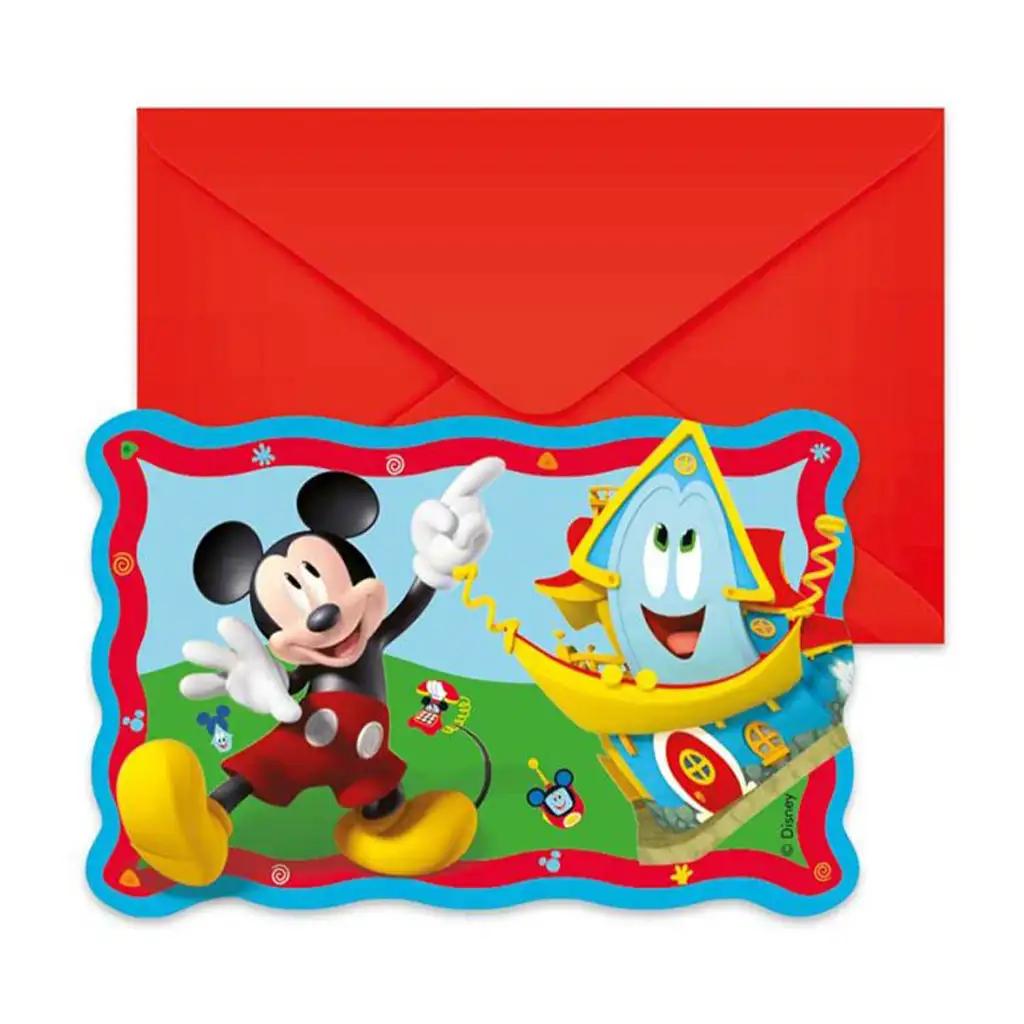 Disney+Mickey-Maus-Party-Einladung 6er-Set