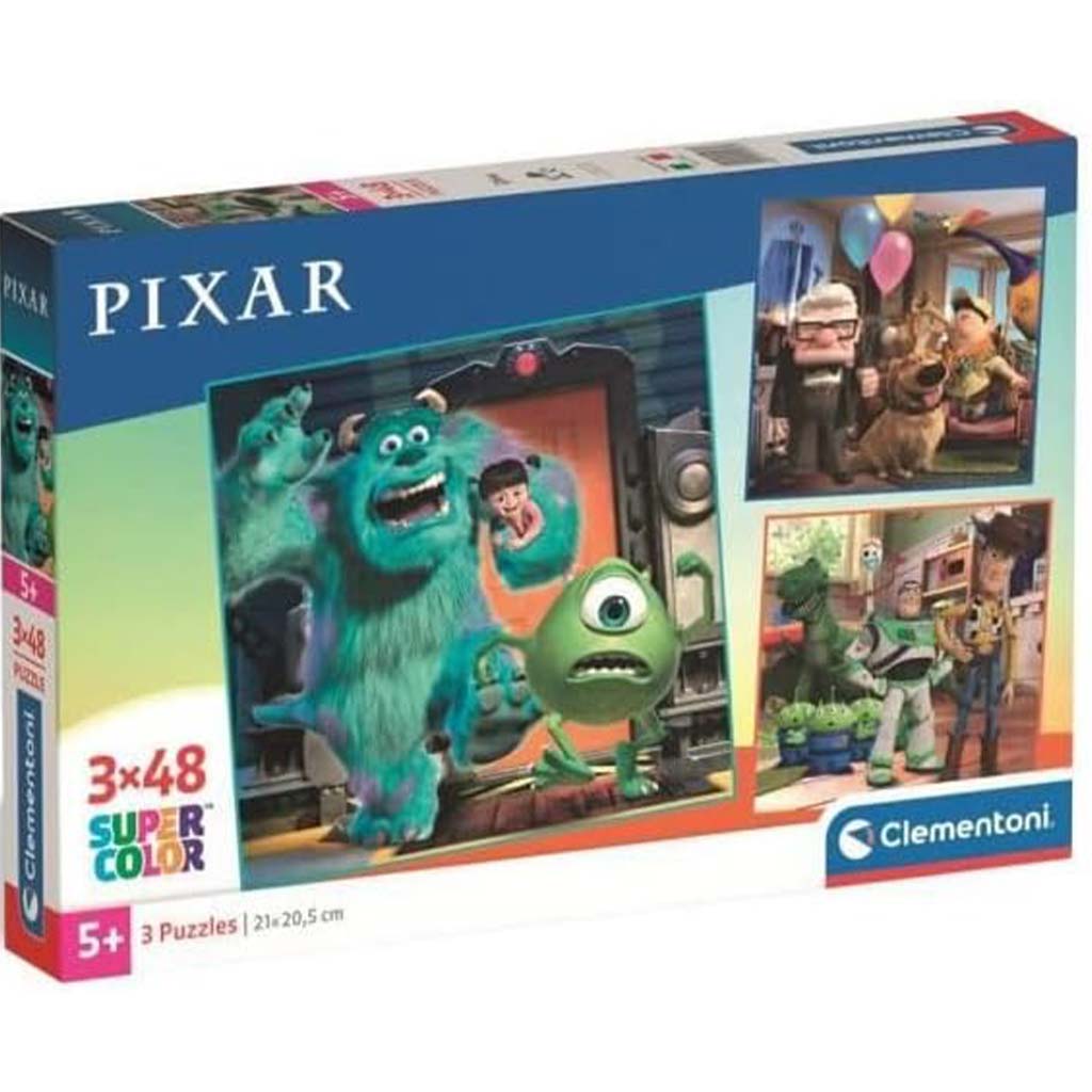 Disney Pixar 3x48 Stück Supercolor Puzzle - Clementoni kép 1