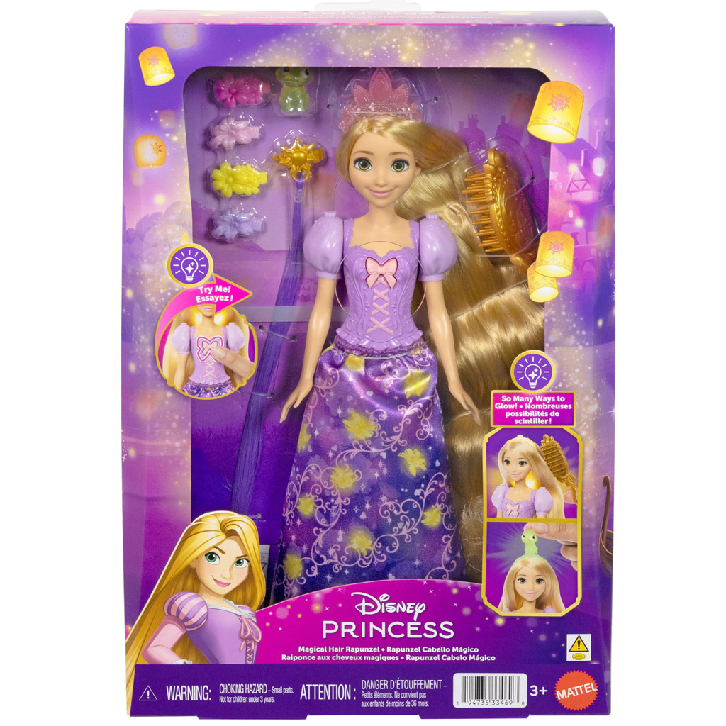 Disney Prinzessin Rapunzel Zauberpuppe mit Zubehör – Mattel