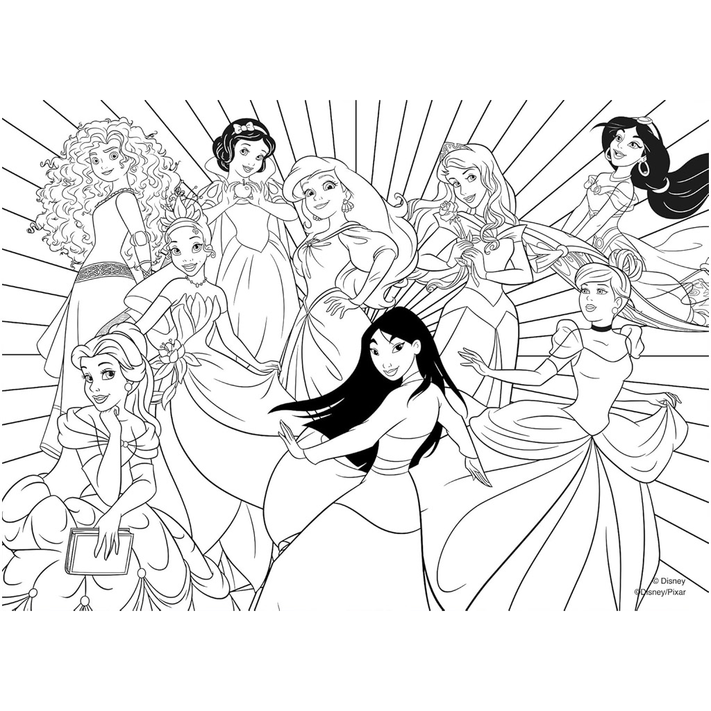 Disney Prinzessinnen 2-in-1 Maxi-Puzzle mit 2x24 Teilen und Malbuch – Lisciani kép 4