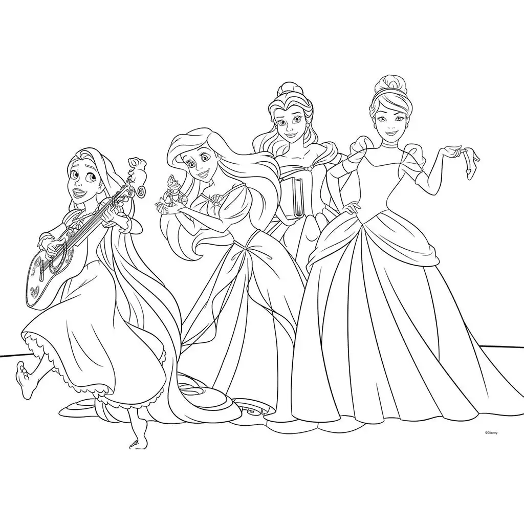 Disney Prinzessinnen 2-in-1 Maxi-Puzzle mit 35 Teilen und Malvorlage 70x50cm – Lisciani kép 2