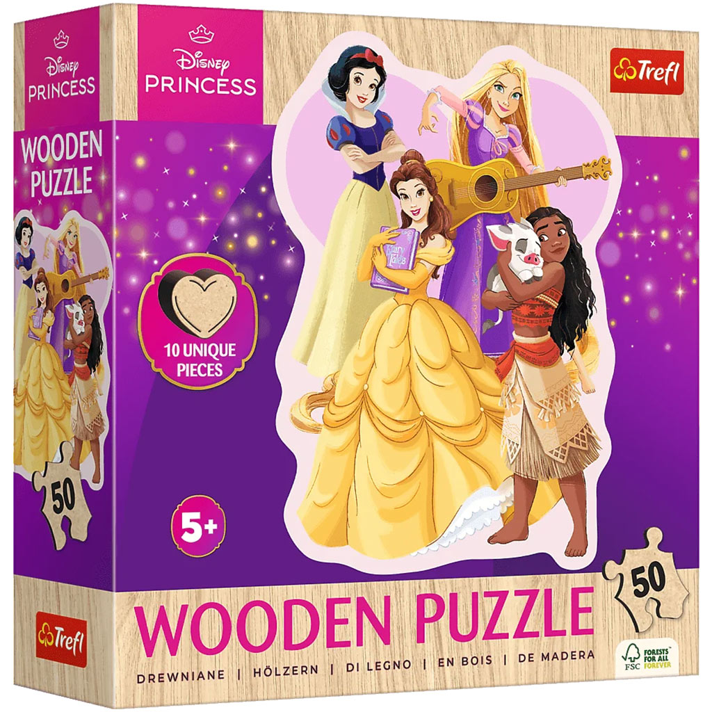 Disney Prinzessinnen 50-teiliges Holzpuzzle – Trefl