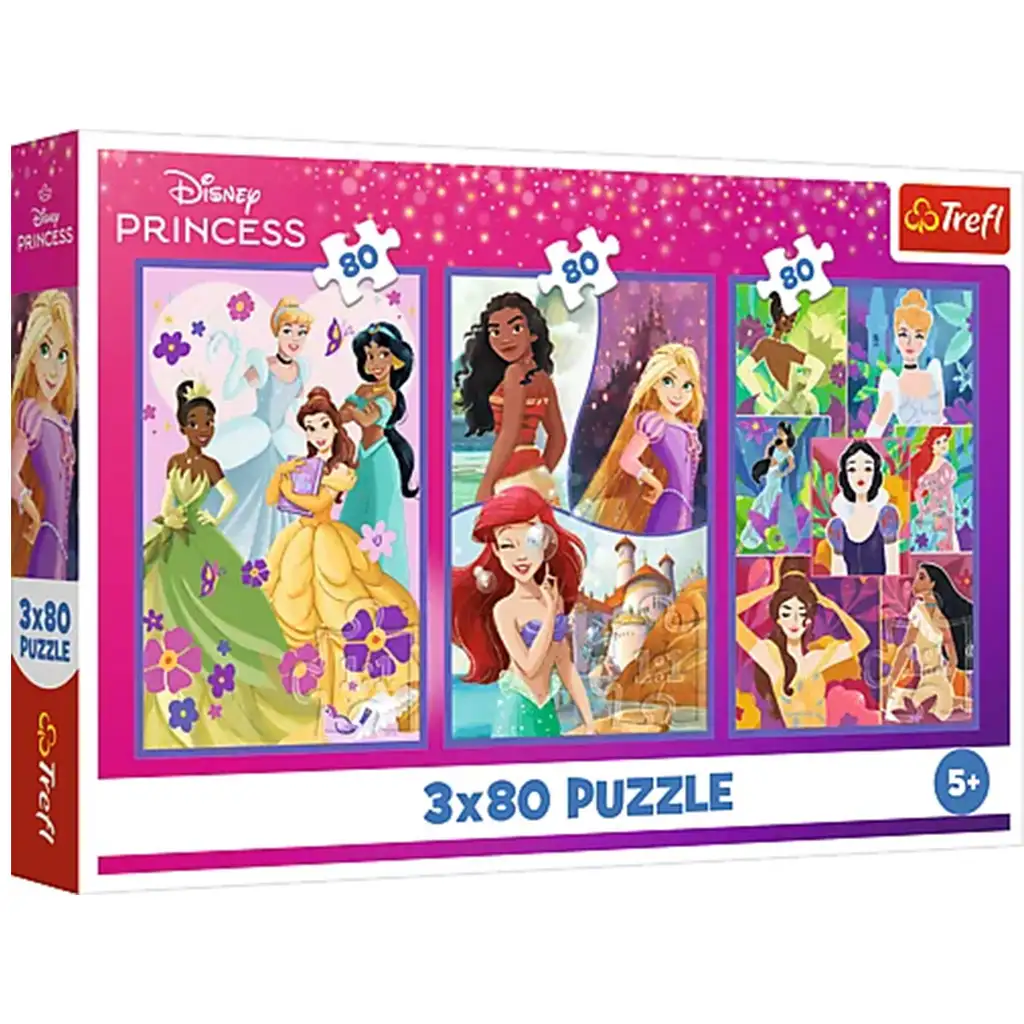 Disney+Prinzessinnen+Freunde+3x80+Teile+Puzzle+-+Trefl