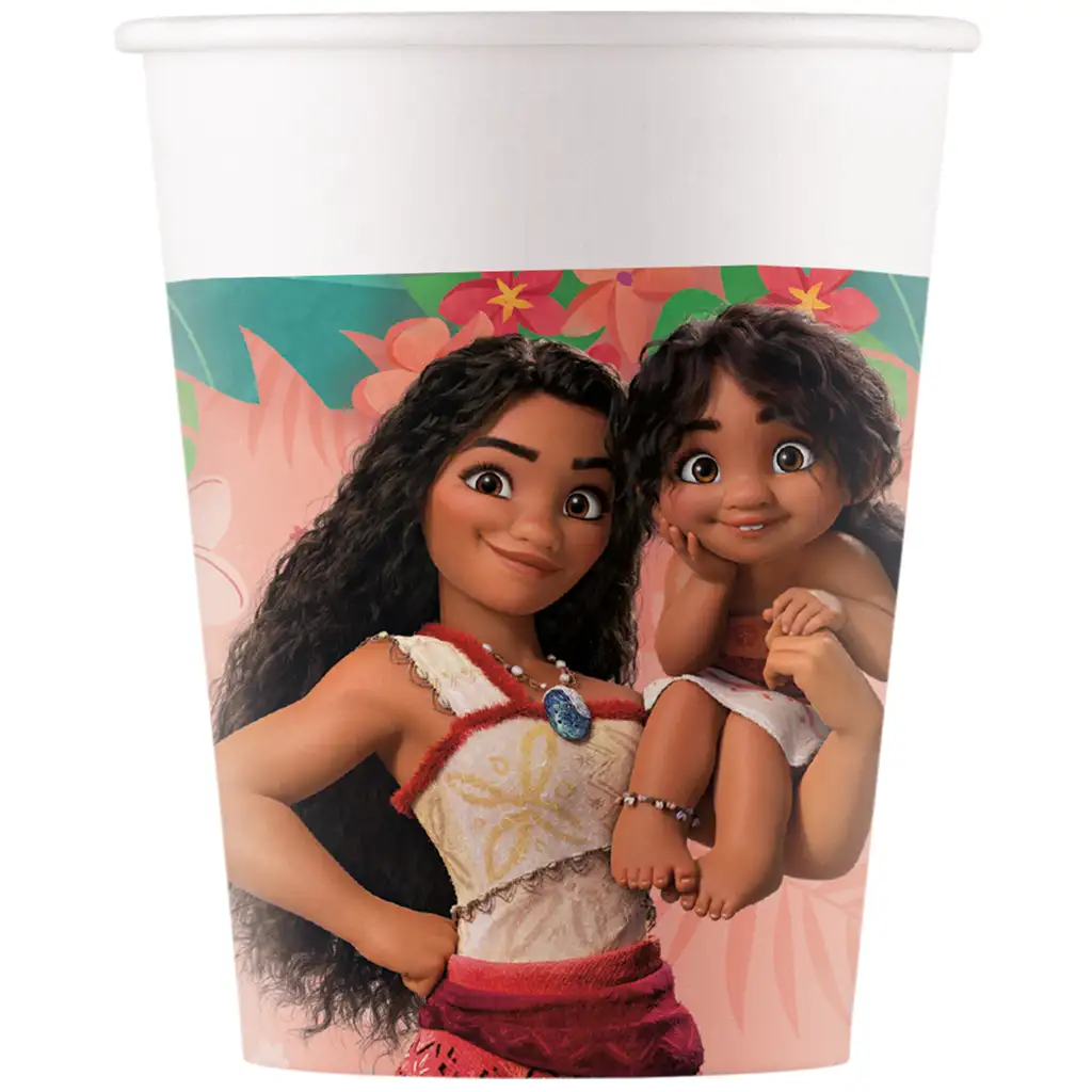 Disney+Prinzessinnen Vaiana 2 Pappbecher 8er-Set 200ml