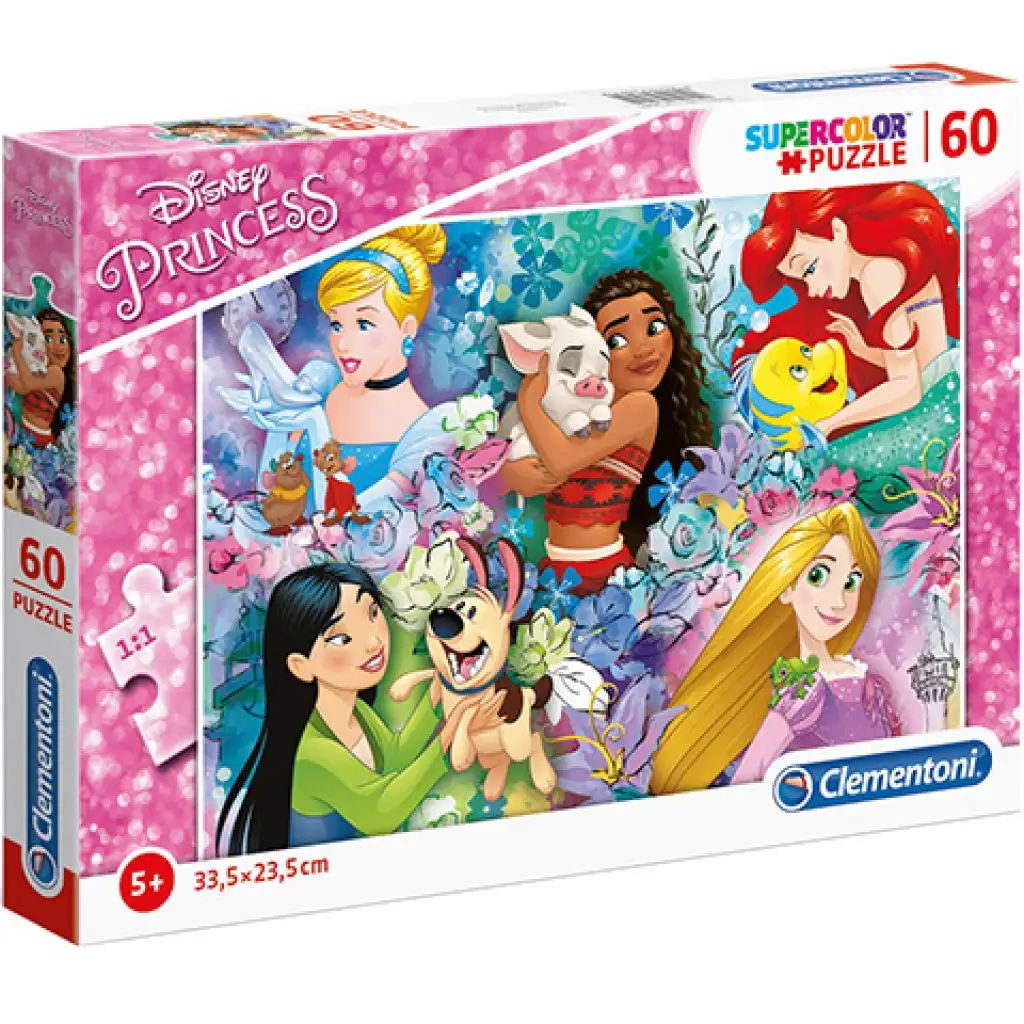 Disney Prinzessinnen und ihre Lieblinge Supercolor Puzzle 60-teilig - Clementoni