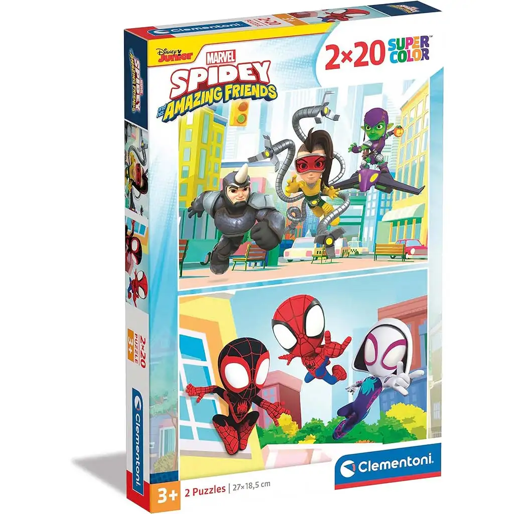 Disney+Spidey 2x20-teilige Supercolor Puzzle - Clementoni