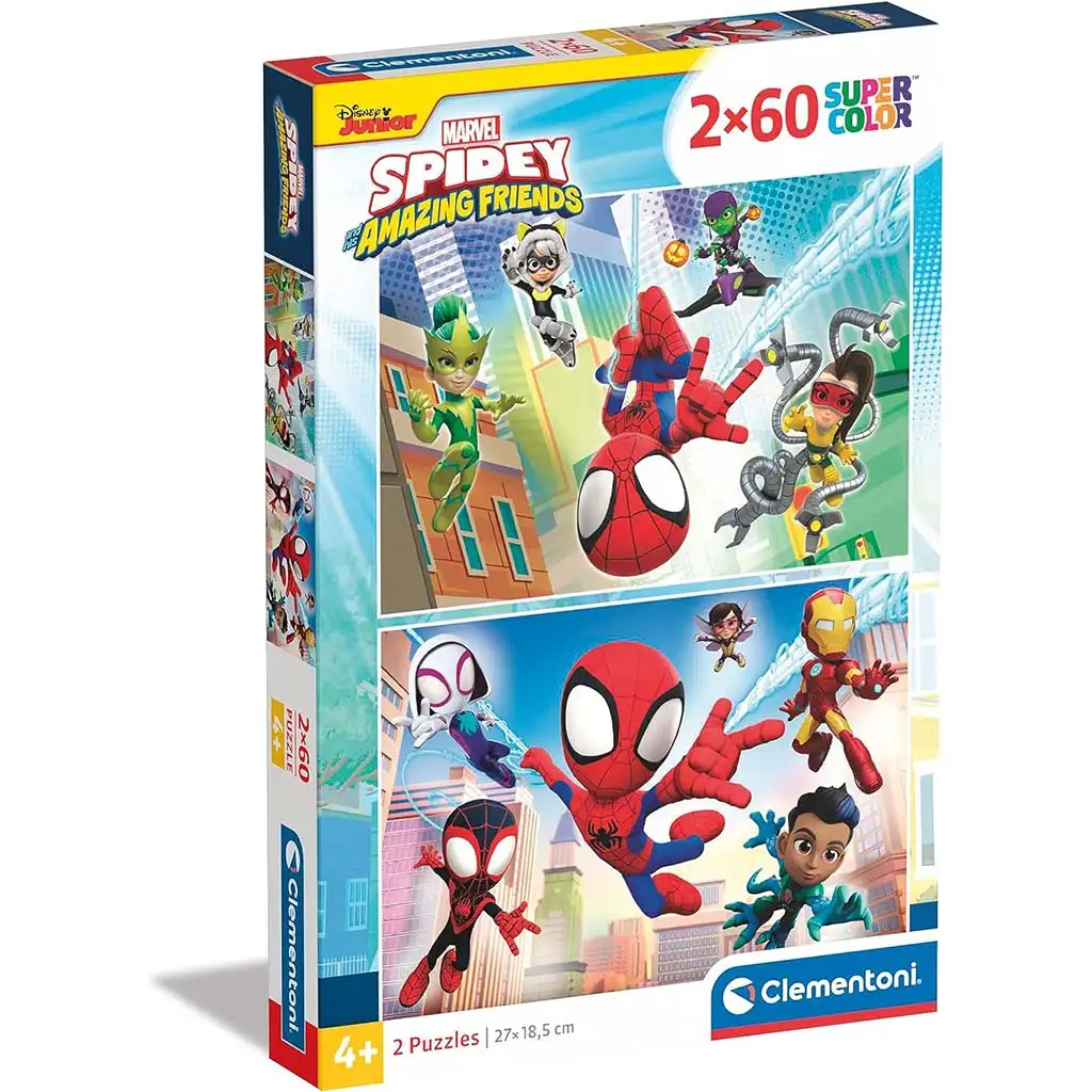 Disney+Spidey+2x60-teiliges+Supercolor+Puzzle+-+Clementoni