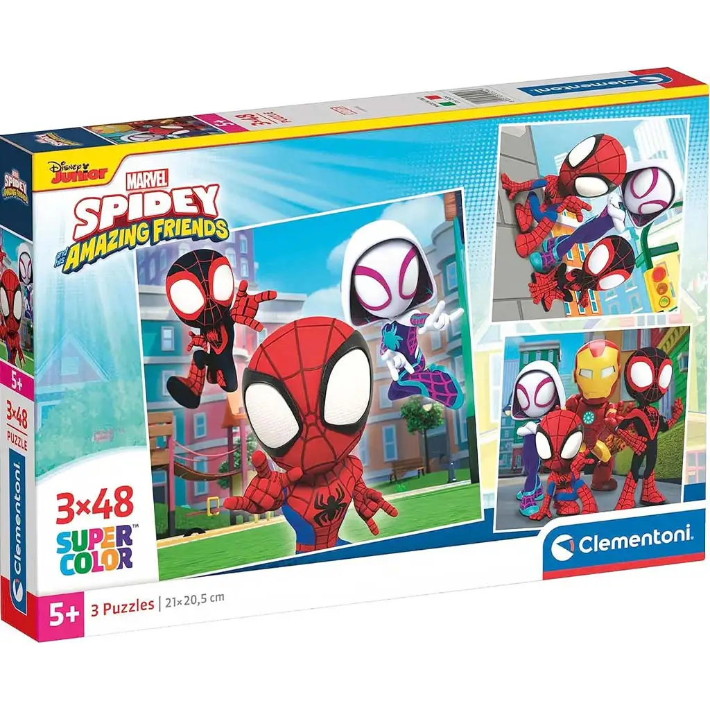 Disney+Spidey 3x48 Stück Supercolor Puzzle - Clementoni