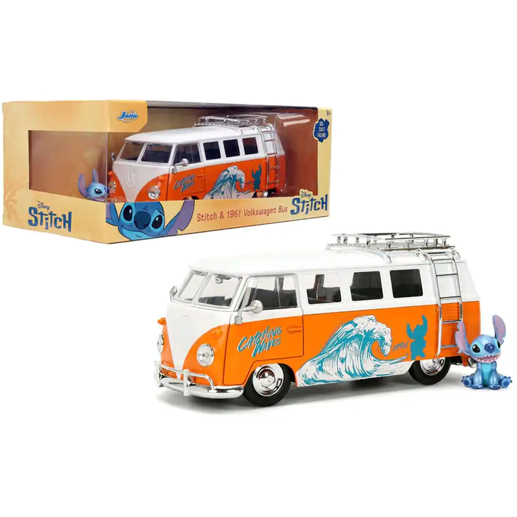 Disney+Stitch – 1961 Volkswagen Bus mit Stitch-Figur 1/24 – Jada Toys