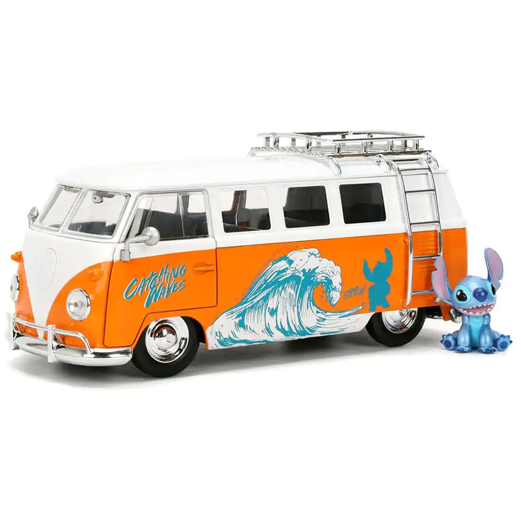Disney+Stitch – 1961 Volkswagen Bus mit Stitch-Figur 1/24 – Jada Toys kép 2