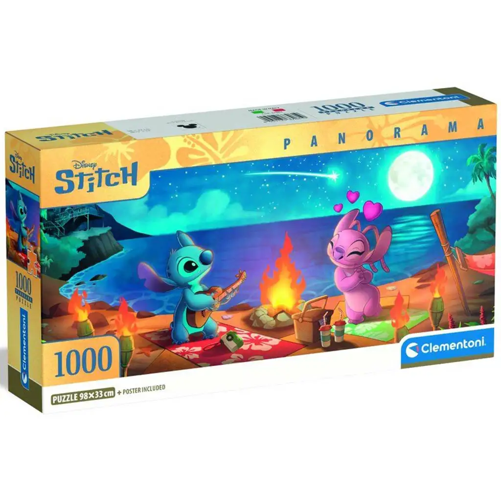 Disney+Stitch – Strandpicknick Panorama 1000-teilige Puzzle - Clementoni
