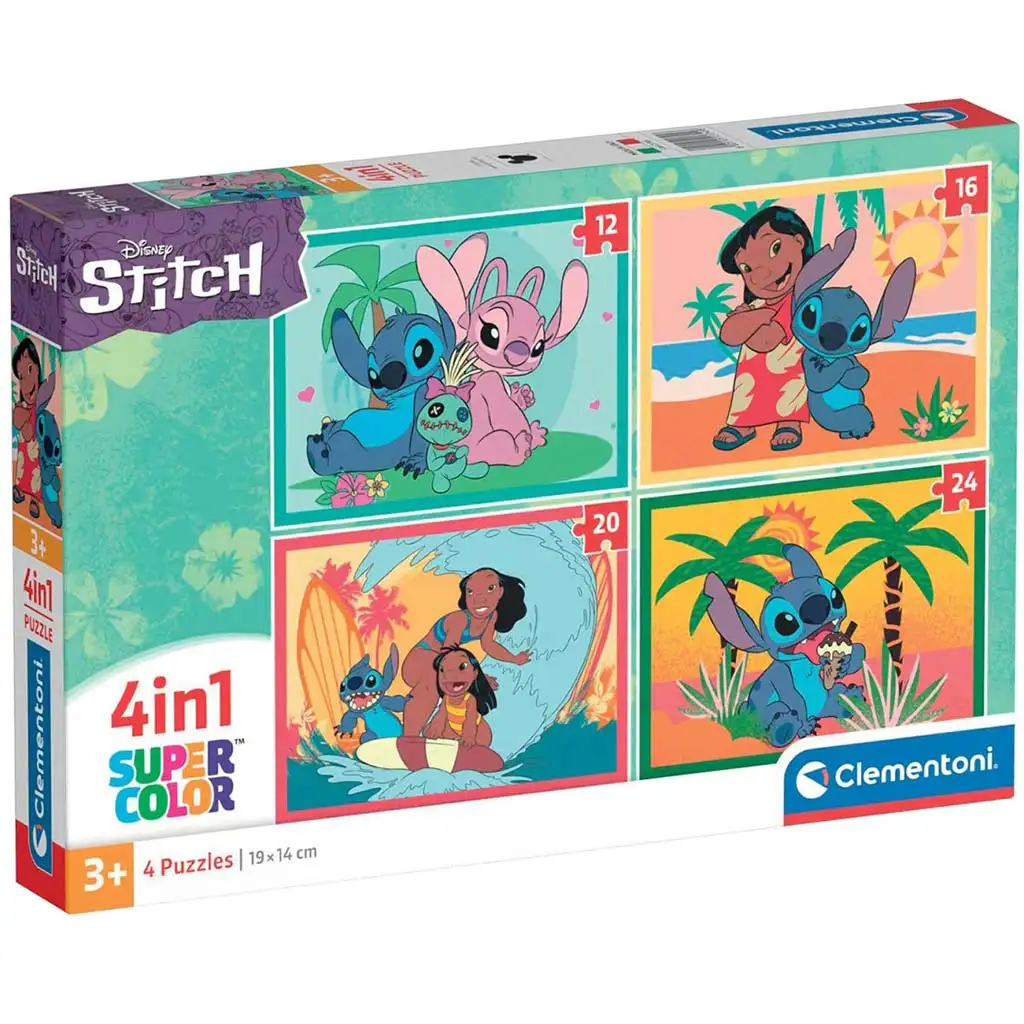 Disney+Stitch 4-in-1 Supercolor Puzzle - Clementoni