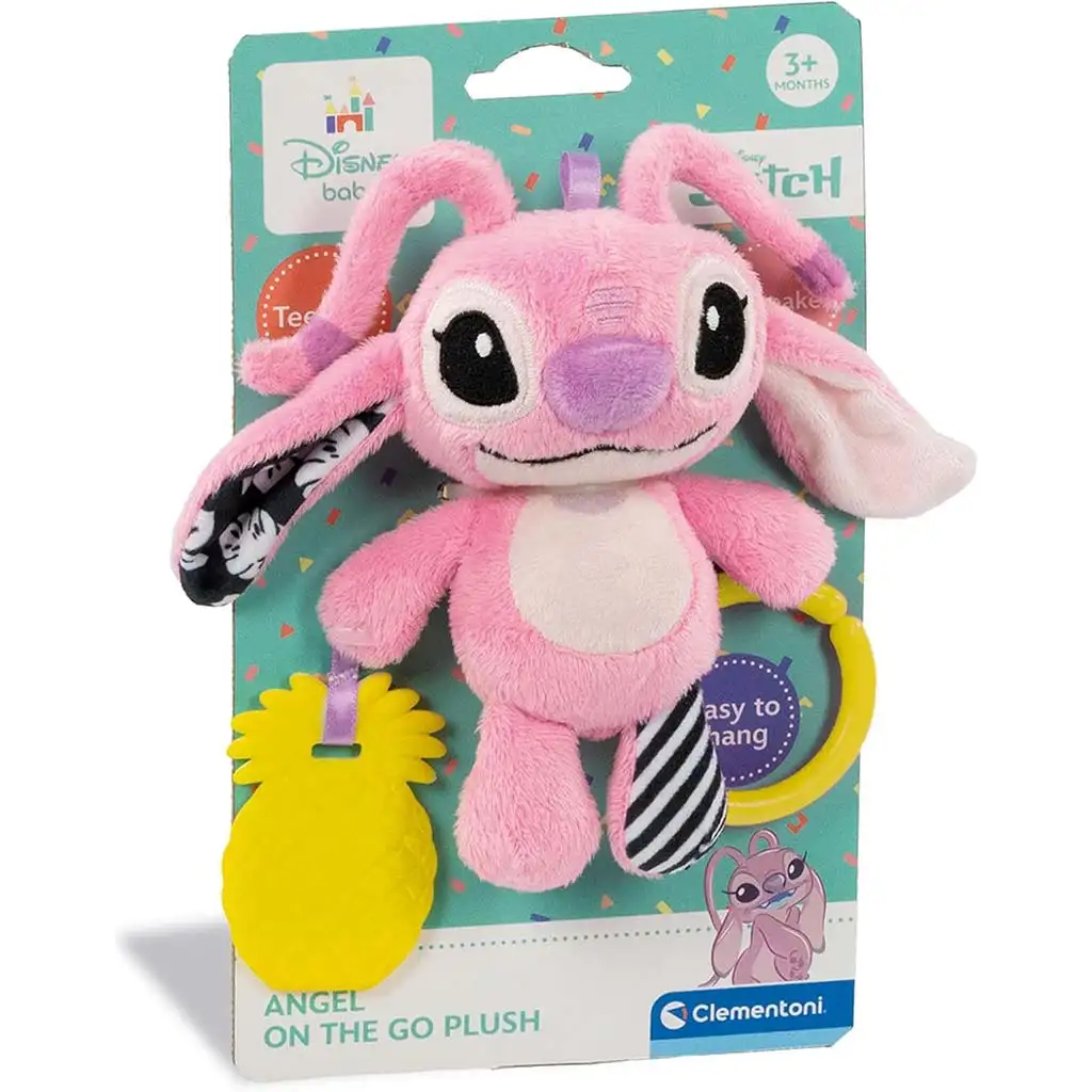 Disney+Stitch Angel Plüsch mit Rassel und Beißring - Clementoni Baby