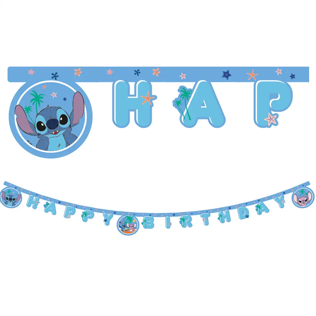 Disney Stitch Geburtstags-"Happy Birthday" Banner Partydeko 200cm