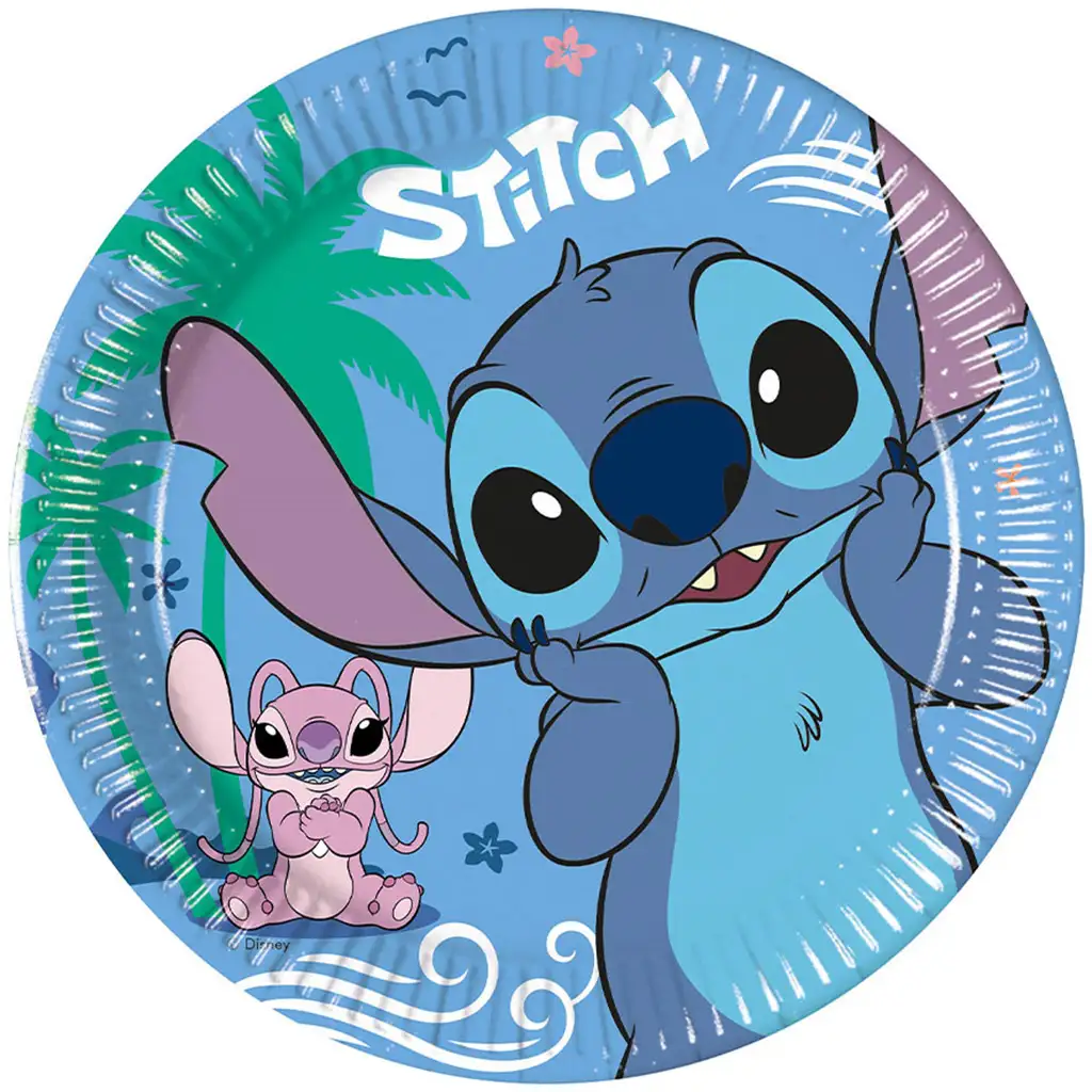 Disney+Stitch Pappteller 8er-Set 20cm