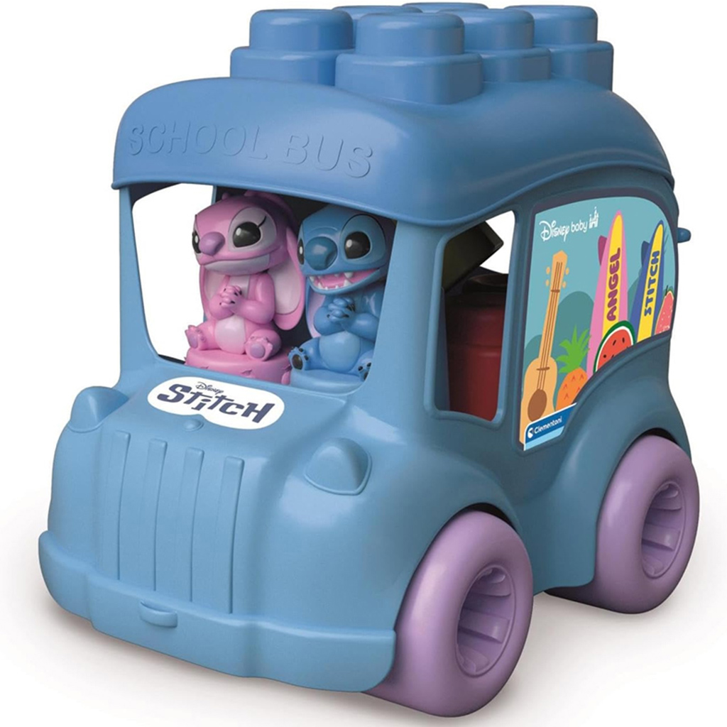 Disney Stitch Schulbus mit weichen Bausteinen – Clementoni