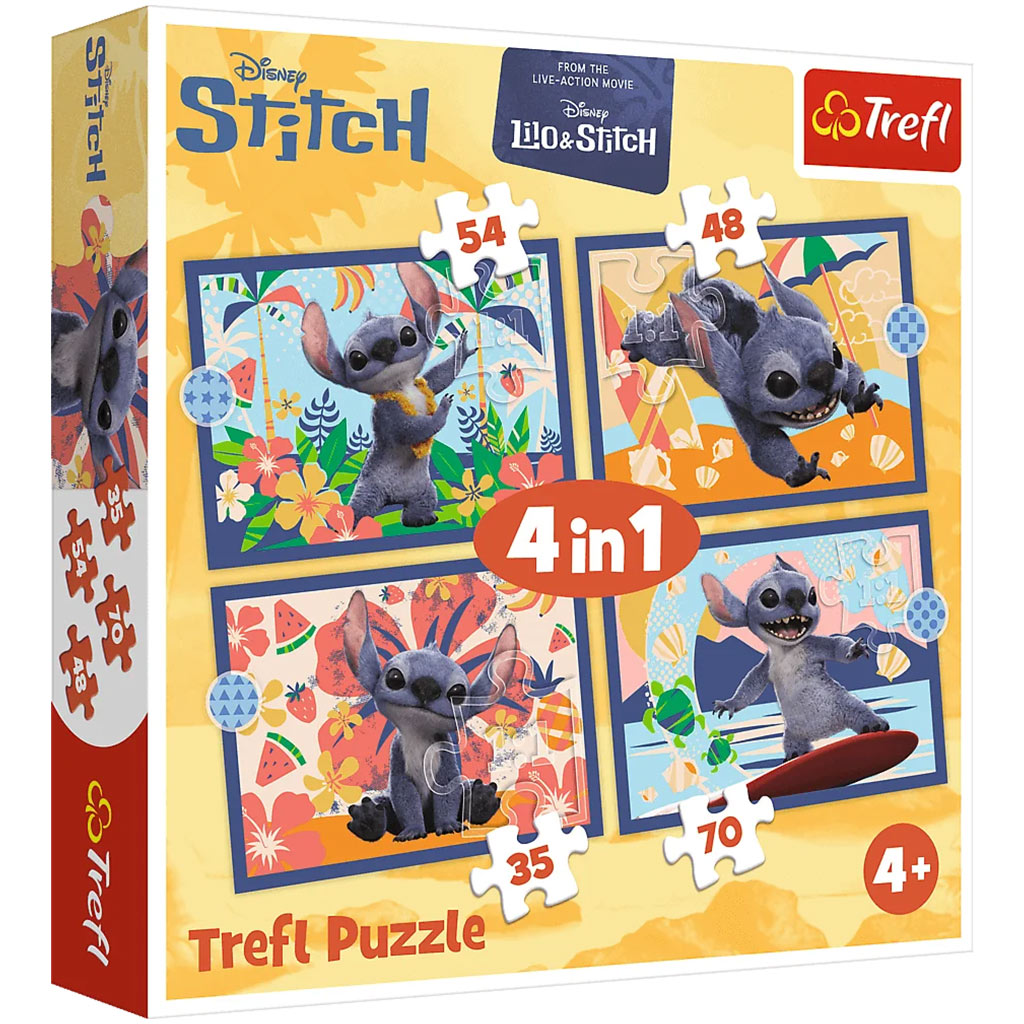 Disney: Stitchs Urlaub 4-in-1 Puzzle - Trefl