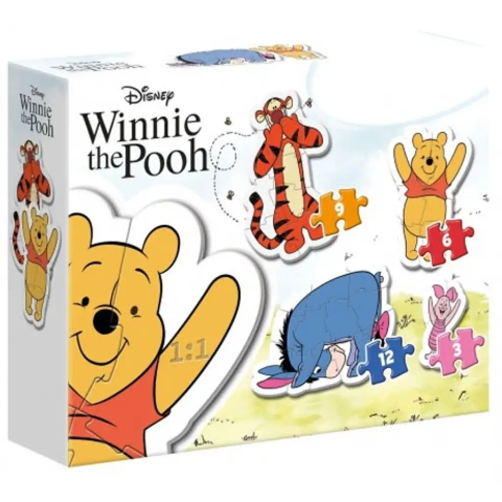 Disney: Winnie Puuh und seine Freunde 4-in-1 Form-Puzzle-Set - Clementoni