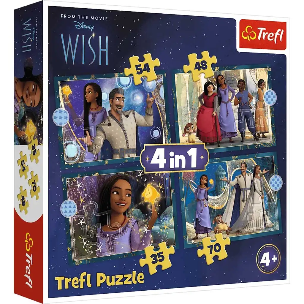 Disney+Wish: Wunsch 4-in-1 Puzzle - Trefl kép 1