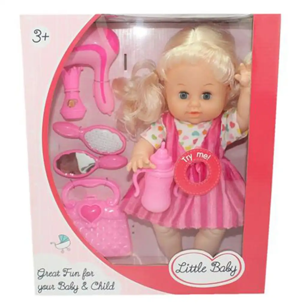 Dorina 38 cm große Puppe, die Pipi macht, mit Friseurset, Zubehör und Soundeffekten kép 2