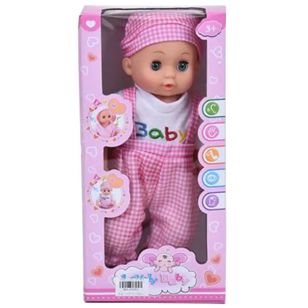 Dorka Puppe in kariertem Latzkleid 36cm mit Soundeffekten