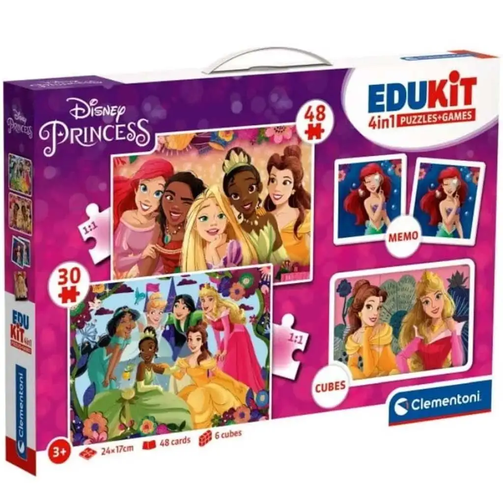 Edukit: Disney Prinzessinnen 4-in-1 Spielesammlung - Clementoni